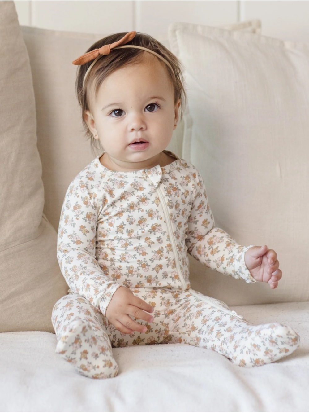 QUINCY MAE Bamboo Zip Footie Wildflower Rylee and cru